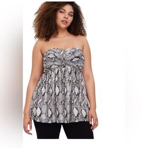 torrid NWT Women’s Mesh Strapless Twisted Babydoll Tunic Top 2